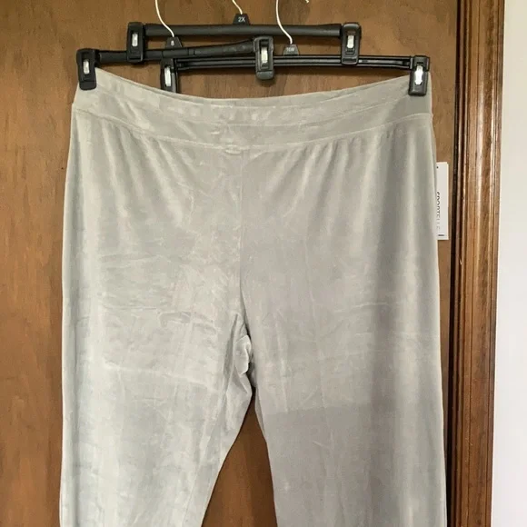 2 pairs Sportelle gray velour velvet soft comfy pull on pant 2X - Picture 5 of 15